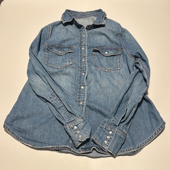 Hatch Blue Denim Maternity Shirt - Picture 1 of 8